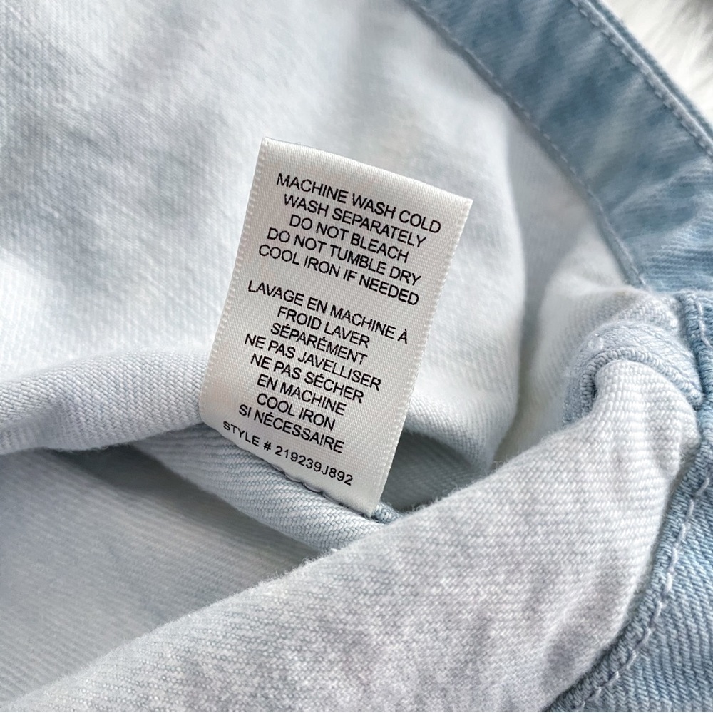Rebecca Taylor Denim Peplum Jacket Snow Wash Light Blue Zip Up - Picture 10 of 13